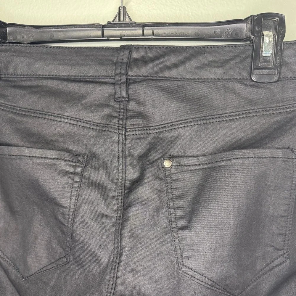 &Denim Black Pleather Glitter Pants Jeans Size 27